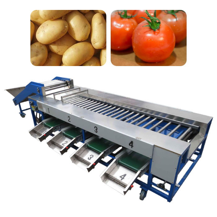 roller type potato grading machine