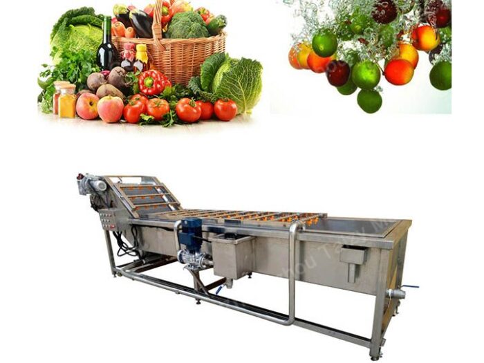 Máquina limpiadora de frutas y verduras.